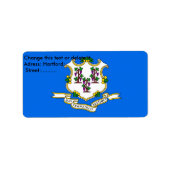 Eigen label met vlag van Connecticut, VS (Voorkant)