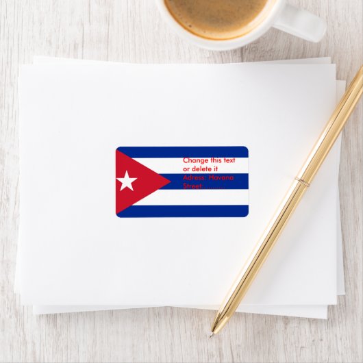 Eigen label met vlag van Cuba (Insitu)