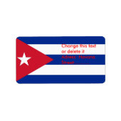 Eigen label met vlag van Cuba (Voorkant)