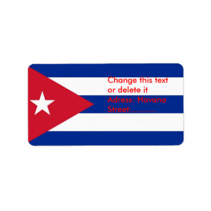 Eigen label met vlag van Cuba