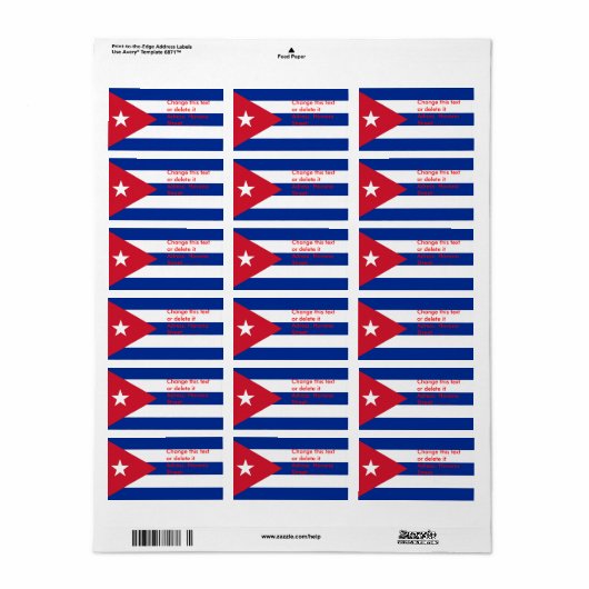Eigen label met vlag van Cuba (Full Sheet)