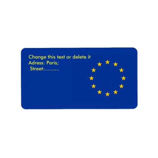 Eigen label met vlag van de Europese Unie (Voorkant)