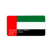 Eigen label met vlag van de Verenigde Arabische Em (Voorkant)