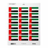 Eigen label met vlag van de Verenigde Arabische Em (Full Sheet)