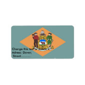 Eigen label met vlag van Delaware, VS (Voorkant)