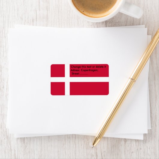 Eigen label met vlag van Denemarken (Insitu)