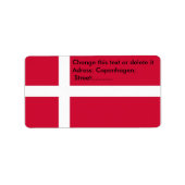 Eigen label met vlag van Denemarken (Voorkant)