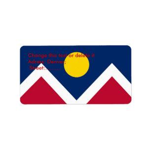 Eigen label met vlag van Denver, Colorado
