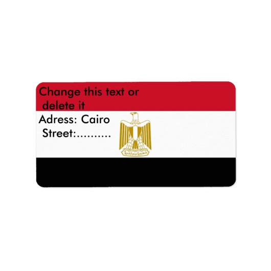 Eigen label met vlag van Egypte (Voorkant)
