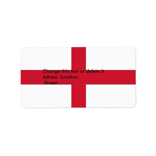 Eigen label met vlag van Engeland (Voorkant)