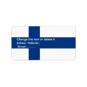 Eigen label met vlag van Finland (Voorkant)