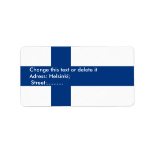 Eigen label met vlag van Finland