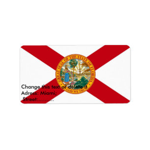 Eigen label met vlag van Florida, VS