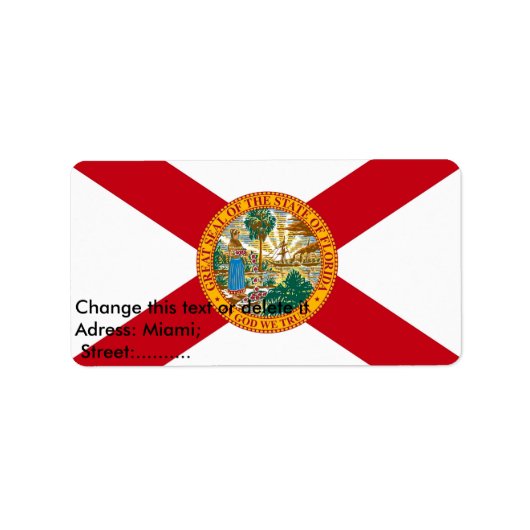 Eigen label met vlag van Florida, VS (Voorkant)
