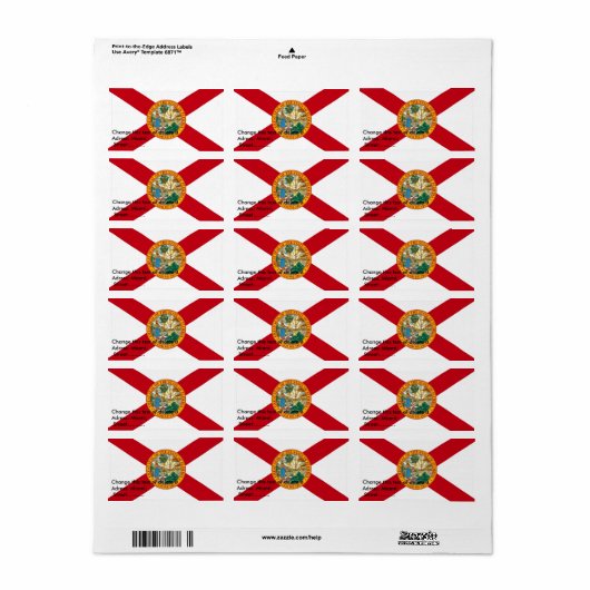 Eigen label met vlag van Florida, VS (Full Sheet)