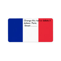 Eigen label met vlag van Frankrijk