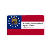 Eigen label met vlag van Georgië, VS (Voorkant)