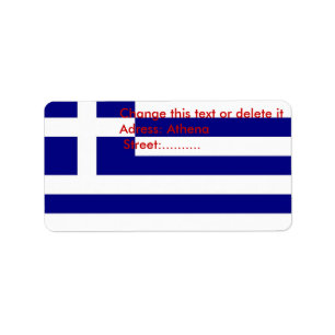Eigen label met vlag van Griekenland