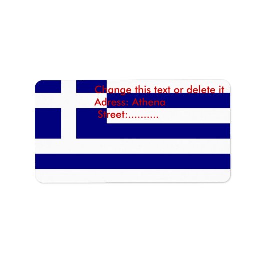 Eigen label met vlag van Griekenland (Voorkant)