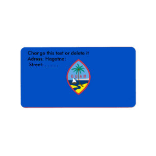 Eigen label met vlag van Guam, Verenigde Staten