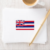 Eigen label met vlag van Hawaii, VS (Insitu)