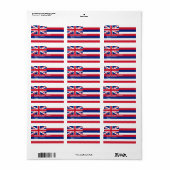 Eigen label met vlag van Hawaii, VS (Full Sheet)