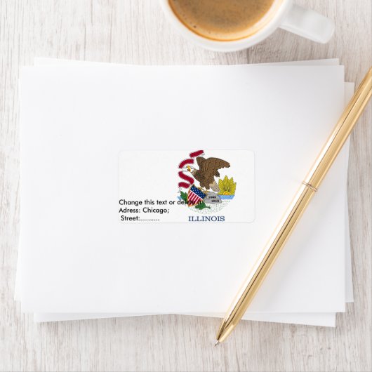 Eigen label met vlag van Illinois, VS (Insitu)