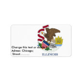 Eigen label met vlag van Illinois, VS (Voorkant)