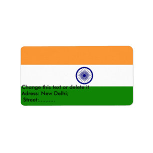 Eigen label met vlag van India