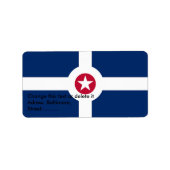 Eigen label met vlag van Indianapolis, VS (Voorkant)