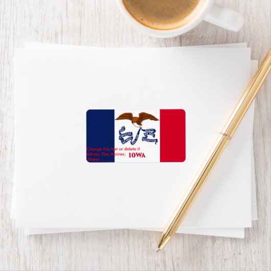 Eigen label met vlag van Iowa (Insitu)