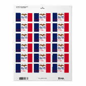 Eigen label met vlag van Iowa (Full Sheet)