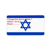 Eigen label met vlag van Israël (Voorkant)