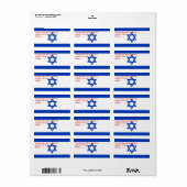 Eigen label met vlag van Israël (Full Sheet)