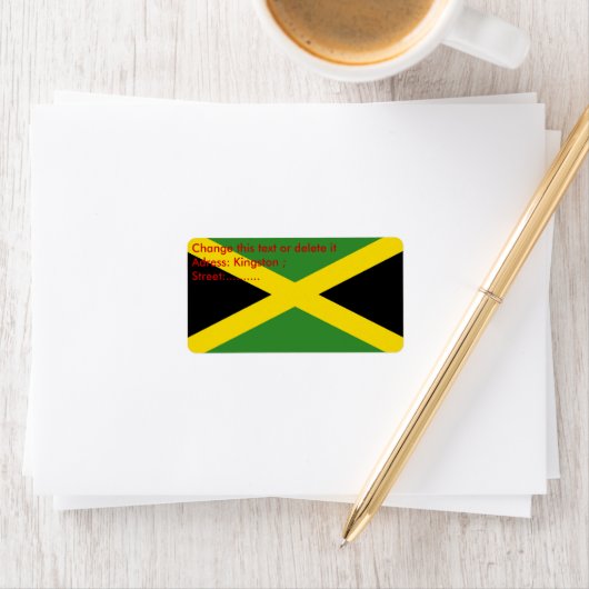 Eigen label met vlag van Jamaica (Insitu)