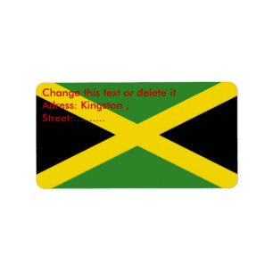 Eigen label met vlag van Jamaica