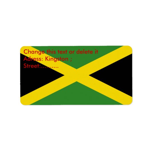 Eigen label met vlag van Jamaica (Voorkant)