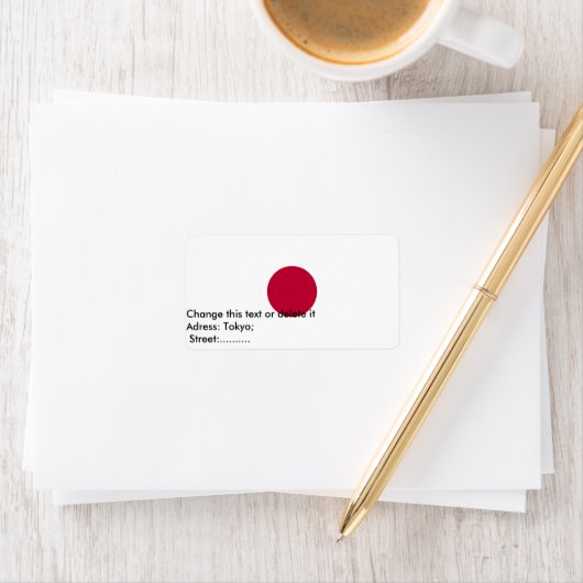 Eigen label met vlag van Japan (Insitu)