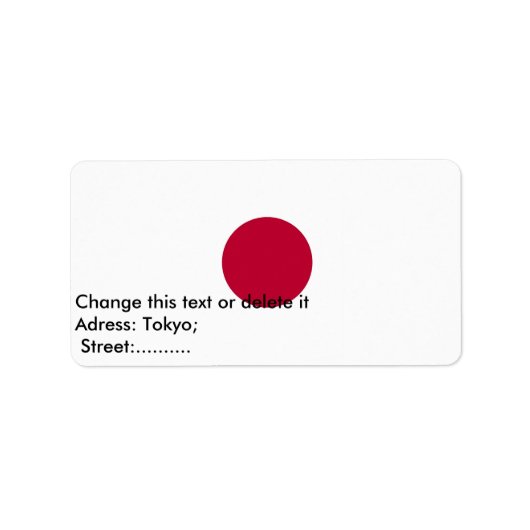 Eigen label met vlag van Japan (Voorkant)