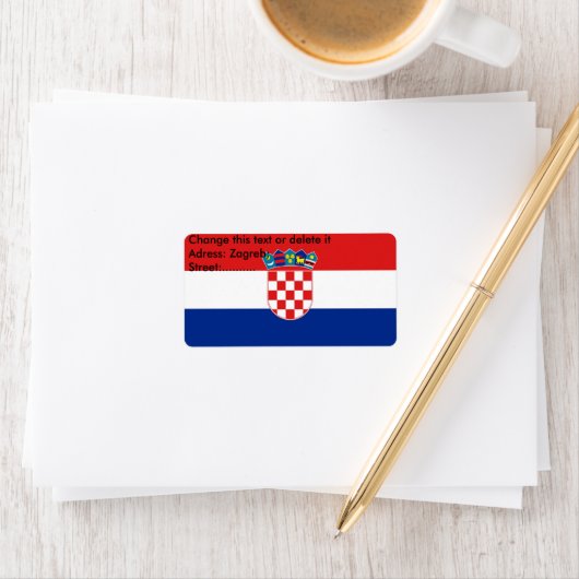 Eigen label met vlag van Kroatië (Insitu)