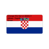 Eigen label met vlag van Kroatië (Voorkant)