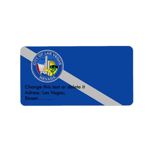 Eigen label met vlag van Las Vegas, Verenigde Stat (Voorkant)