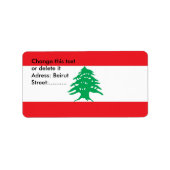 Eigen label met vlag van Libanon (Voorkant)