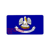 Eigen label met vlag van Louisiana, VS (Voorkant)