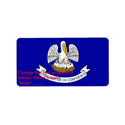 Eigen label met vlag van Louisiana, VS (Voorkant)
