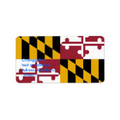 Eigen label met vlag van Maryland, U.S.A. (Voorkant)