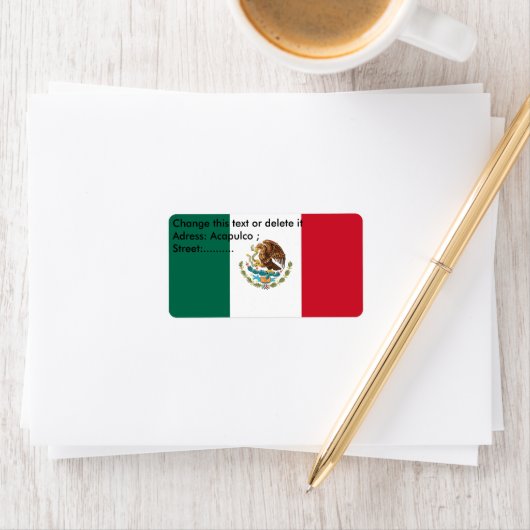 Eigen label met vlag van Mexico (Insitu)