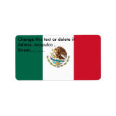 Eigen label met vlag van Mexico (Voorkant)