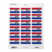 Eigen label met vlag van Missouri, VS (Full Sheet)