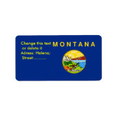Eigen label met vlag van Montana, VS (Voorkant)